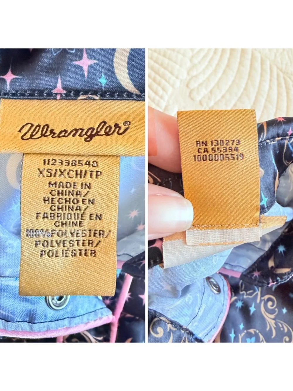 Wrangler Girls Celestial Moon Stars Western Satin Cowgirl Dress Whimsigoth Sz XS